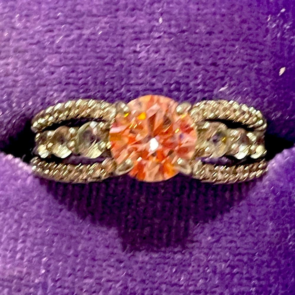 Ring Bomb Party RBP Retro OG Light Pink Topaz & Deep Grey Spinel Sz7 EUC